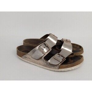 Birkenstock Arizona Metallic Copper Leather Cork Sandals Women's Sz 7